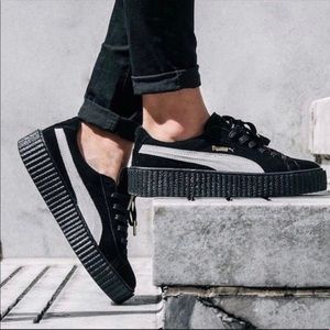 puma creepers black and white